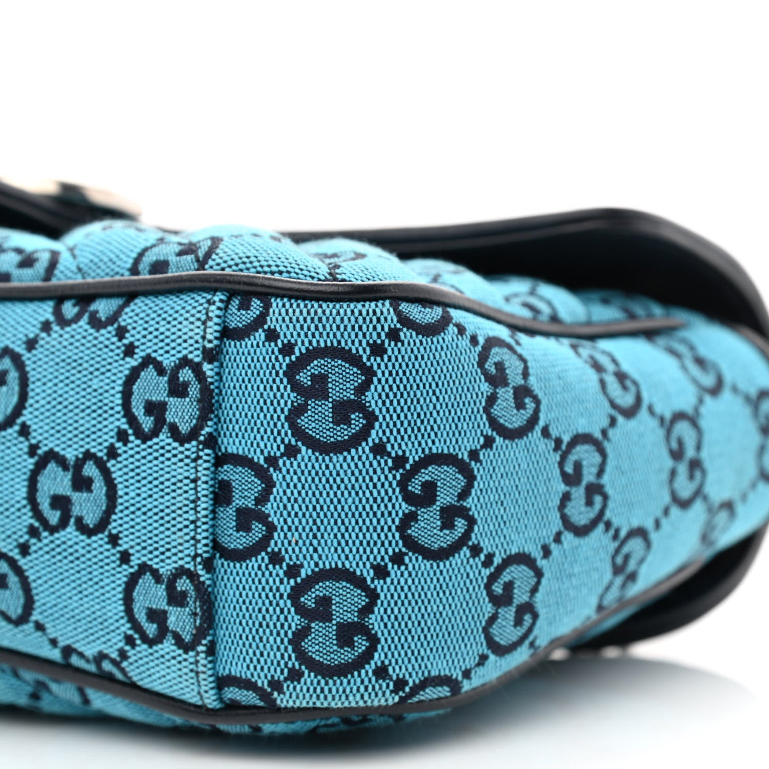 Gucci Monogram Multicolor Matelasse Diagonal Small GG Marmont Shoulder Bag Light Blue 10 of 10