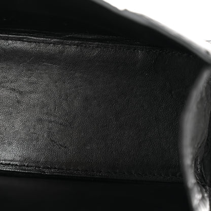 Balenciaga Shiny Calfskin Monochrome Crocodile Embossed Hourglass Top Handle Bag XS Black 13 of 17