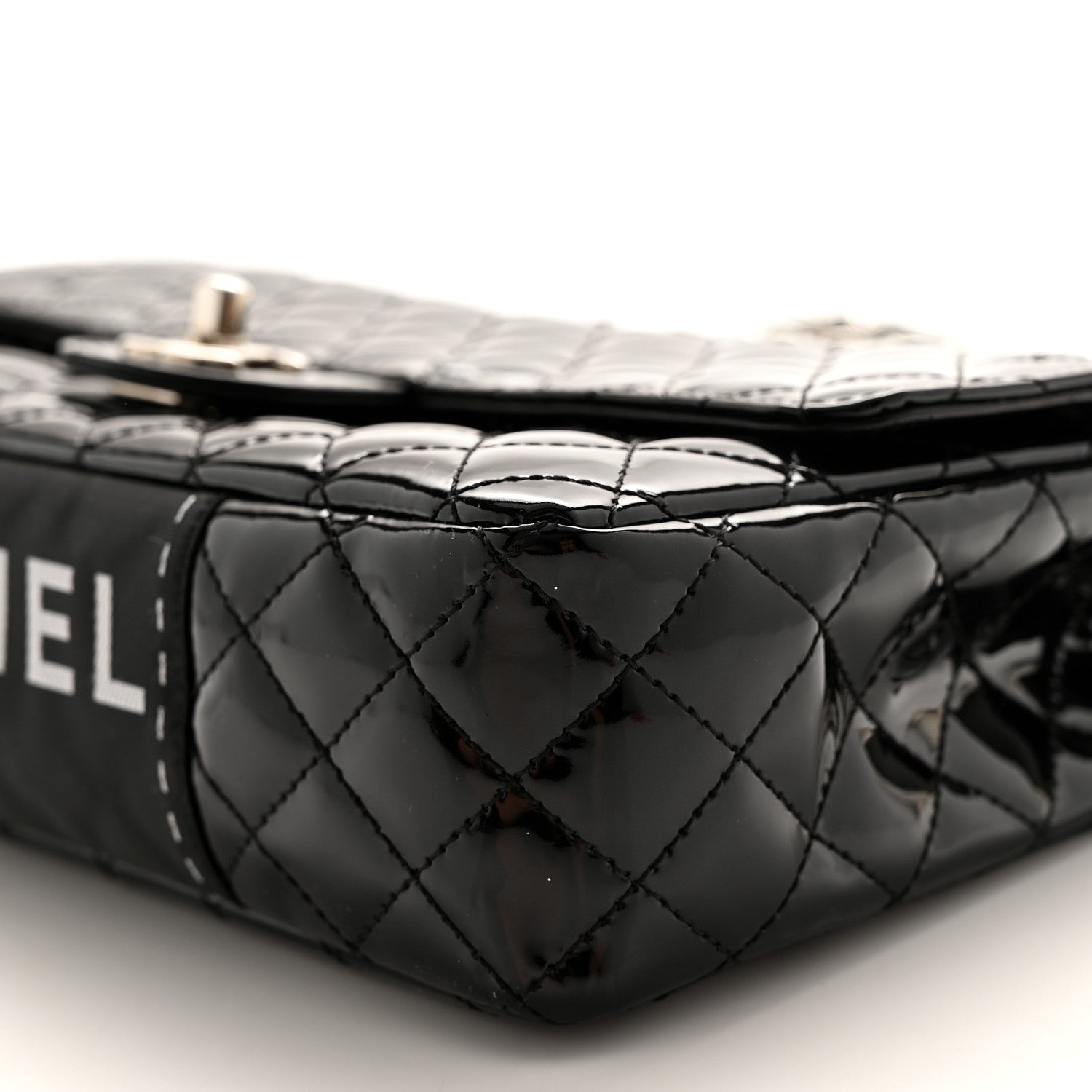 Chanel Patent Quilted Secret Label Medium Flap Black 10 of 11