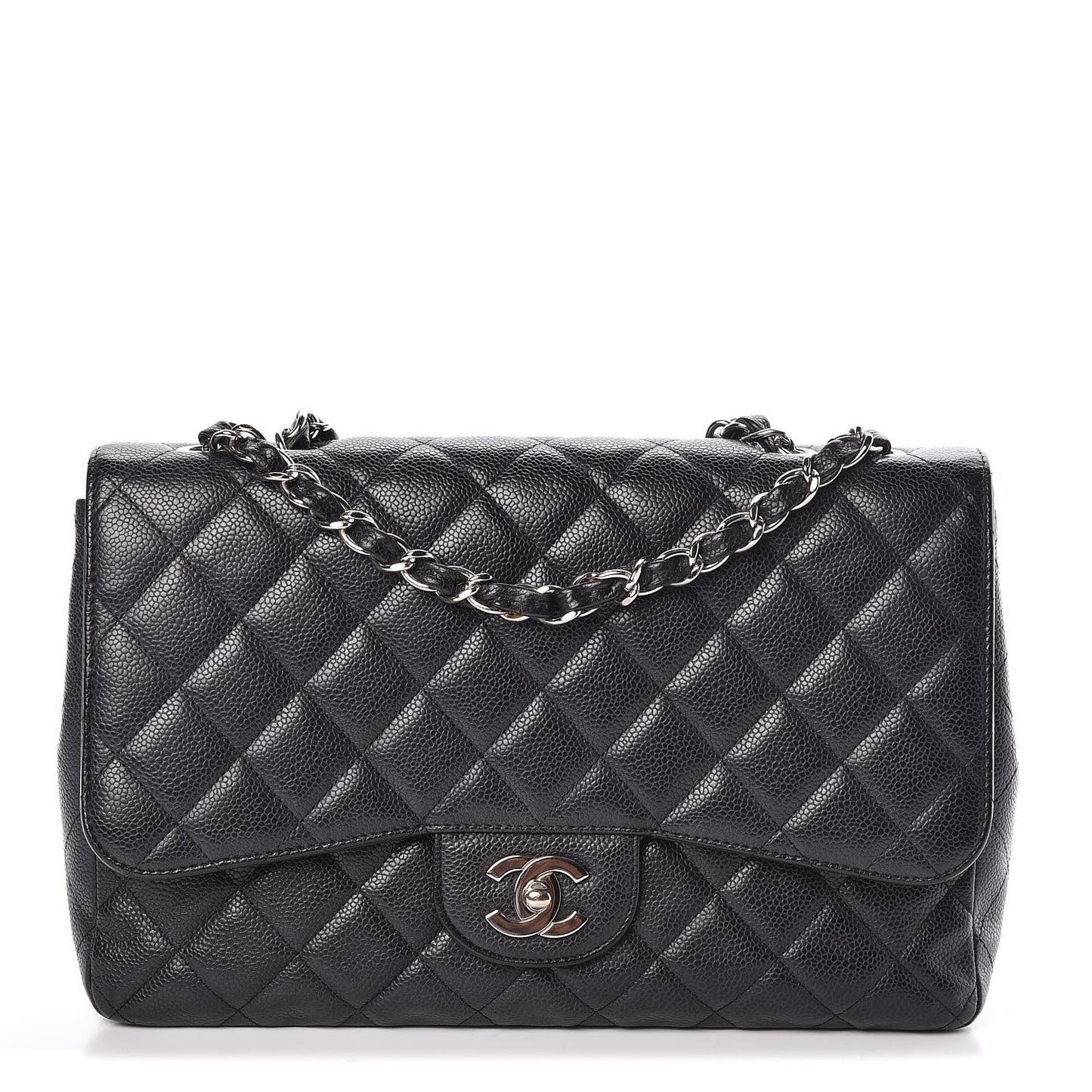 Caviar Quilted Jumbo Single Flap Black