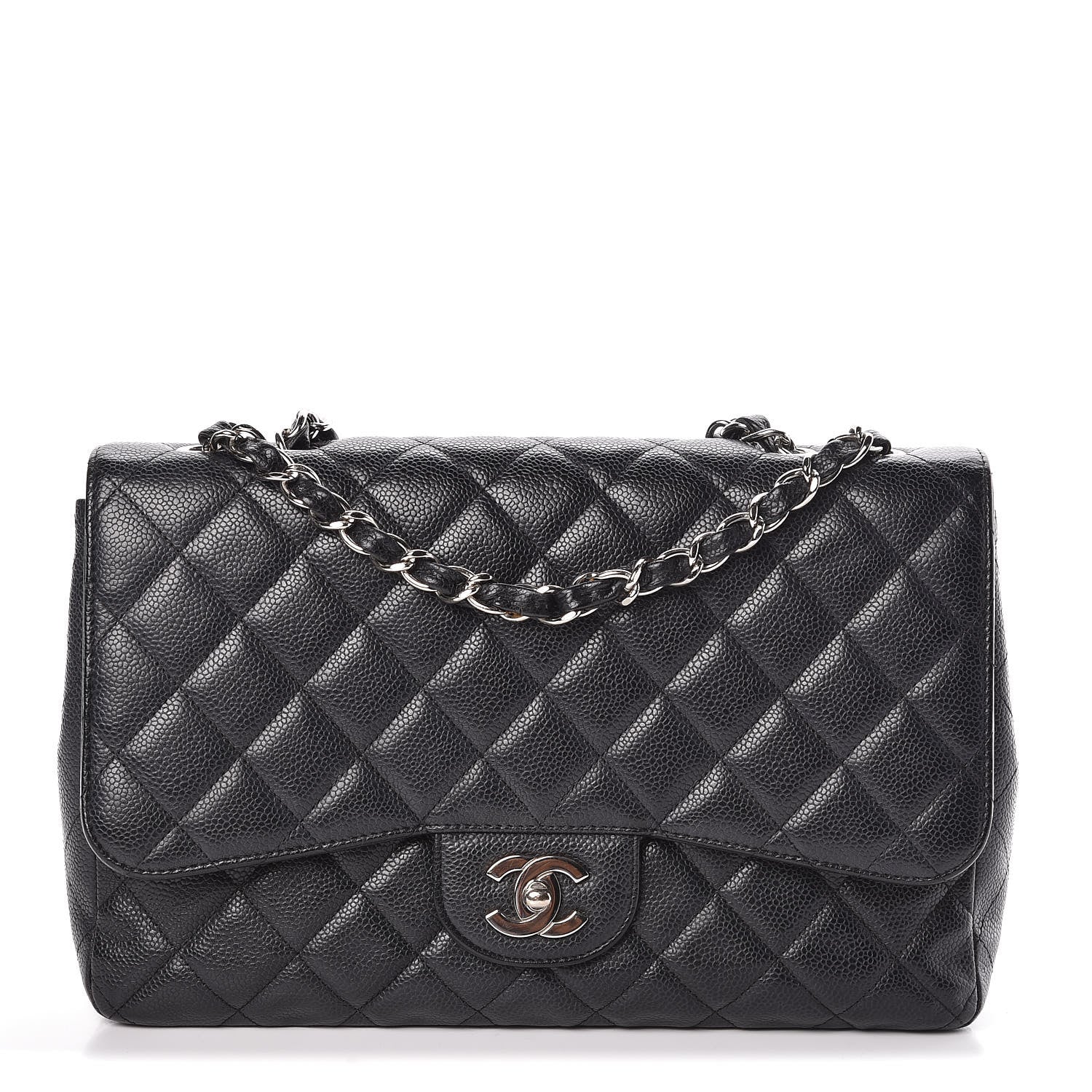 Chanel Caviar Quilted Jumbo Single Flap Black 1 of 13