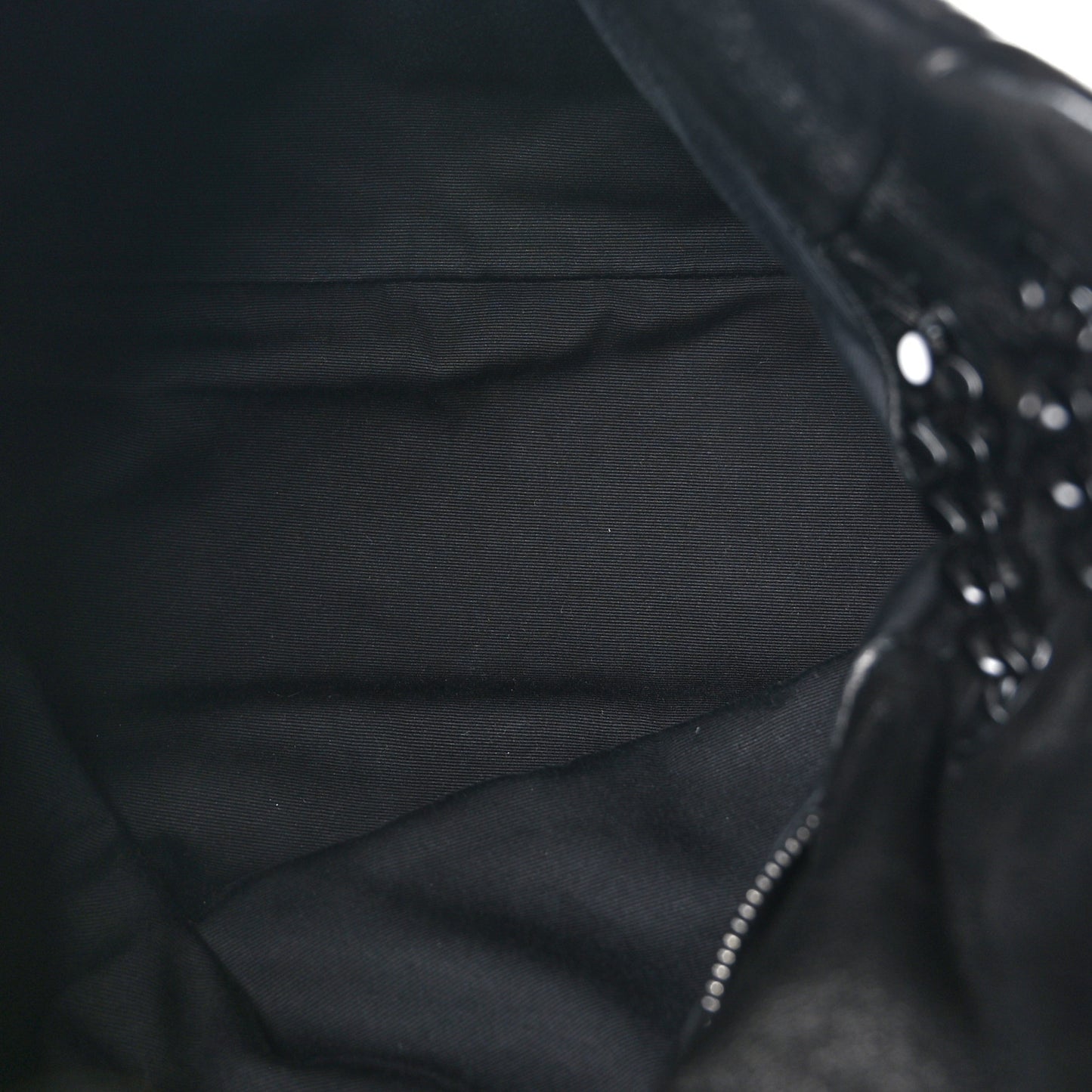 Lambskin Quilted Monogram Monochrome Medium Loulou Puffer Chain Satchel Black