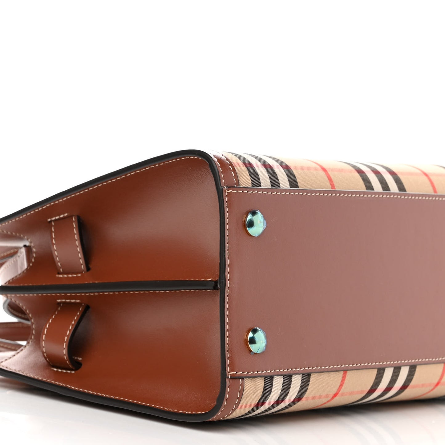 Calfskin Vintage Check Mini Two Handle Title Bag Archive Beige