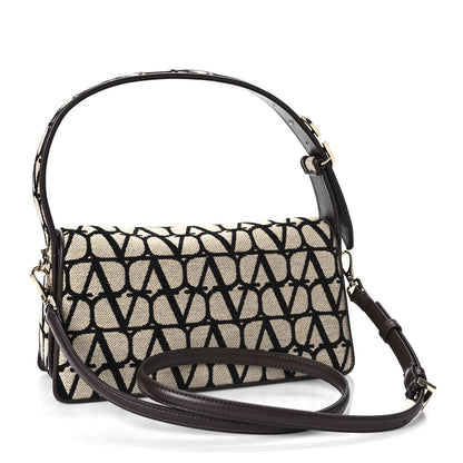 Valentino Garavani Toile Iconographe Goatskin Le Grand Deuxieme Shoulder Bag Naturale Black Fondant 3 of 9