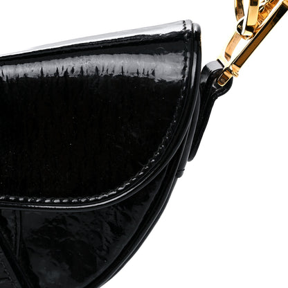 Christian Dior Patent Monogram Mini Saddle Bag Black 12 of 19