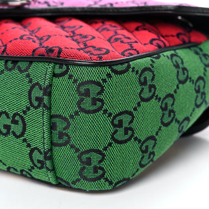 Gucci Monogram Multicolor Matelasse Diagonal Small GG Marmont Shoulder Bag Pink Blue Red Yellow Green 12 of 12