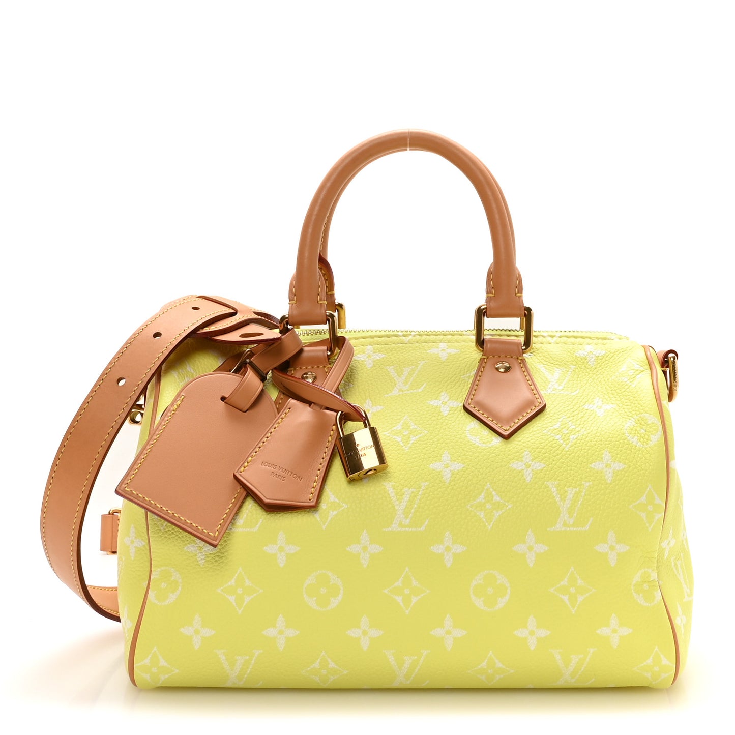 Calfskin Monogram Speedy P9 Bandouliere 25 Lemonade Yellow