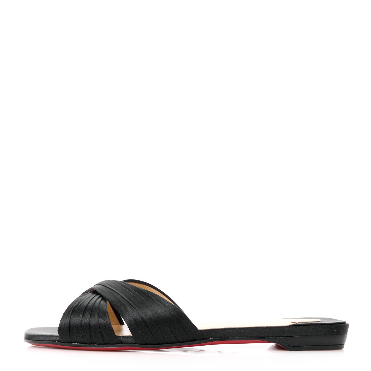 Christian Louboutin Crepe Satin Nicol Is Back Sandals 37.5 Black 1 of 8