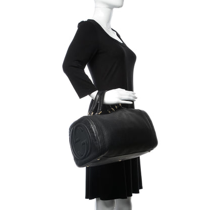 Gucci Pebbled Calfskin Medium Soho Boston Black 2 of 16