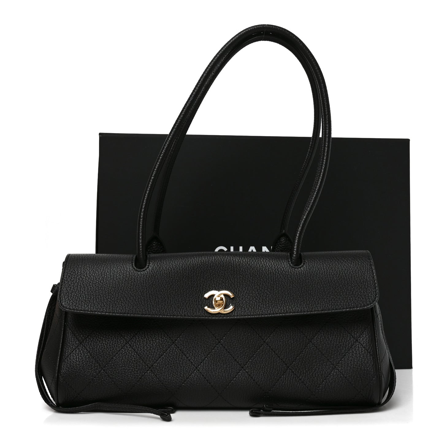 Grained Calfskin Urban Essentials Small Shopping Bag Black
