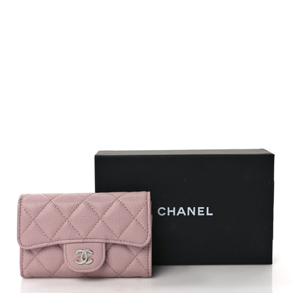 Chanel Caviar Quilted Flap Card Holder Wallet Light Pink 9 of 9