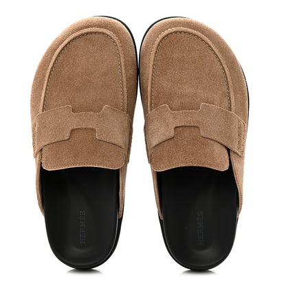 Hermes Suede Calfskin Womens Go Mules 38.5 6 of 12