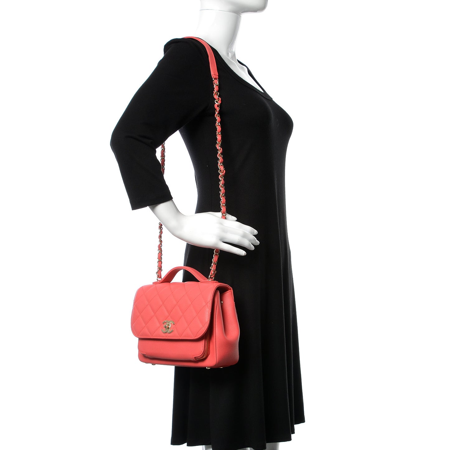 Caviar Quilted Medium Business Affinity Flap Pink