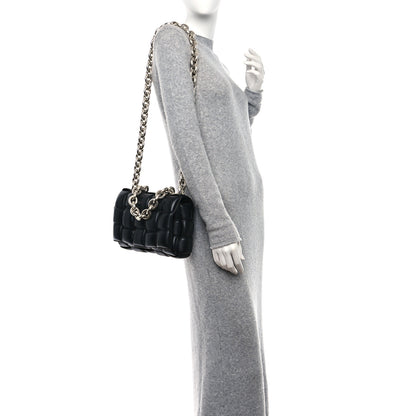 Bottega Veneta Lambskin Maxi Intreccio Padded Chain Cassette Crossbody Bag Black 2 of 9