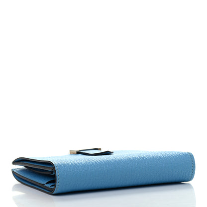 Hermes Chevre Mysore Bearn Compact Wallet Celeste 4 of 7