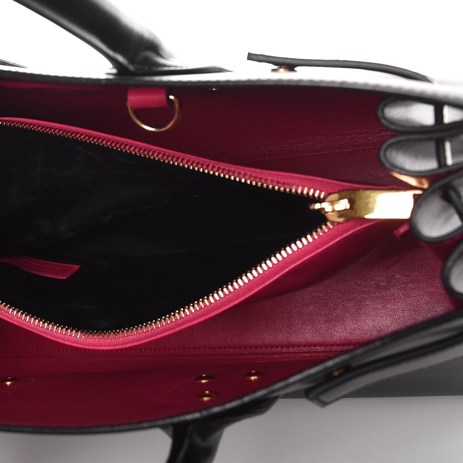 Saint Laurent Calfskin Small Sac De Jour Black Fuchsia 9 of 13
