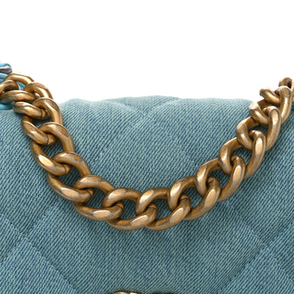 Chanel Denim Quilted Medium Chanel 19 Flap Neon Blue 8 of 10