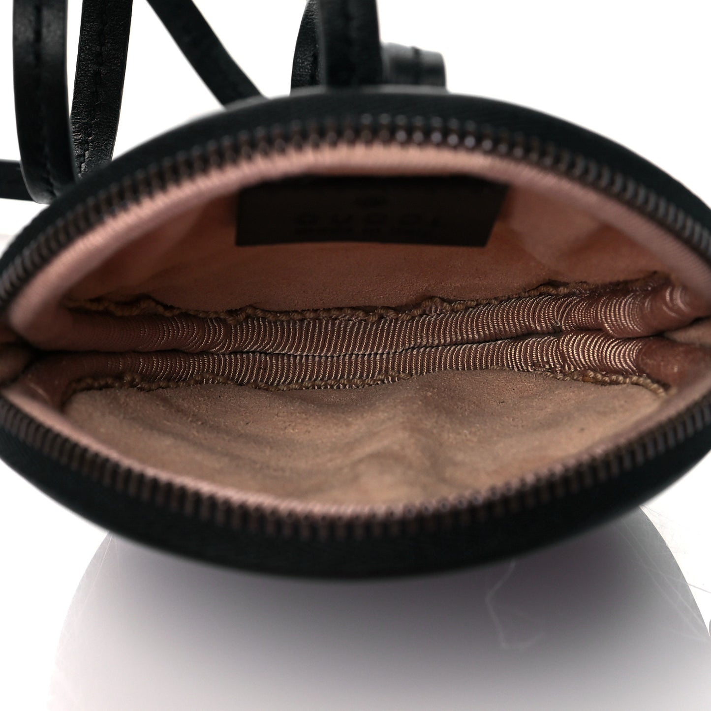 Calfskin Matelasse GG Marmont Round Mini Bag Black