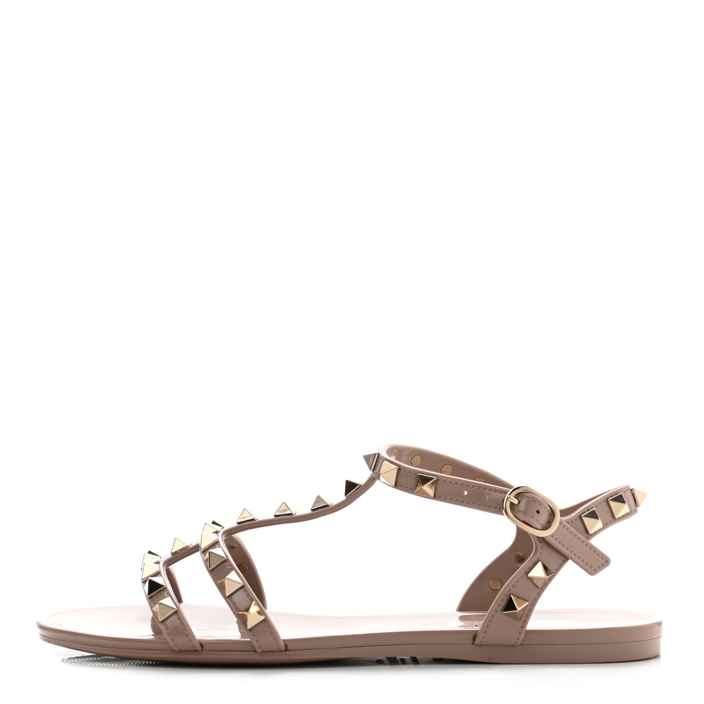 PVC Jelly Rockstud Caged Sandals 36 Poudre