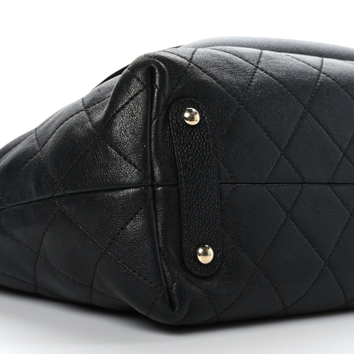 Chanel Sheepskin Caviar Quilted Large Shopping Tote Black 8 of 9