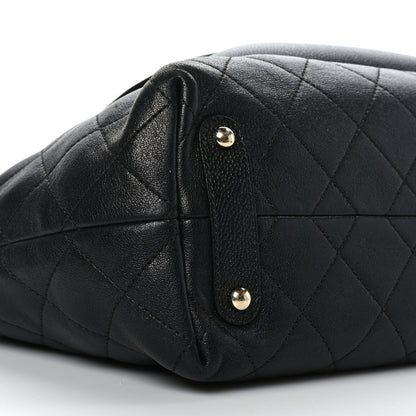 Chanel Sheepskin Caviar Quilted Large Shopping Tote Black 8 of 9