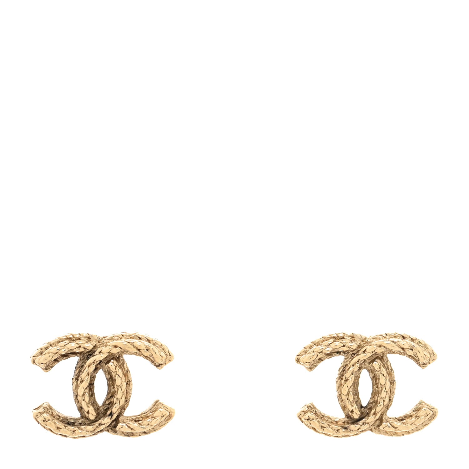 Chanel Twisted CC Earrings Light Gold 1 of 3