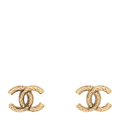 Chanel Twisted CC Earrings Light Gold 1 of 3