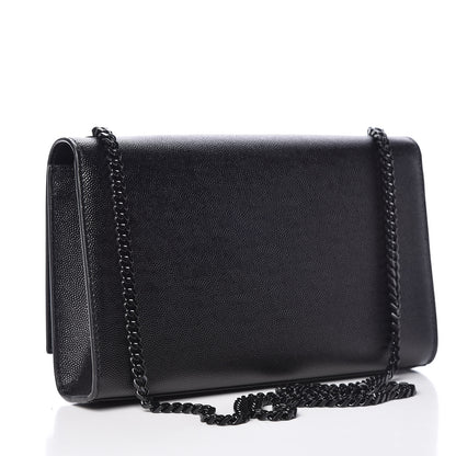 Saint Laurent Grain De Poudre Medium Classic Monogram Kate Satchel Black 3 of 9