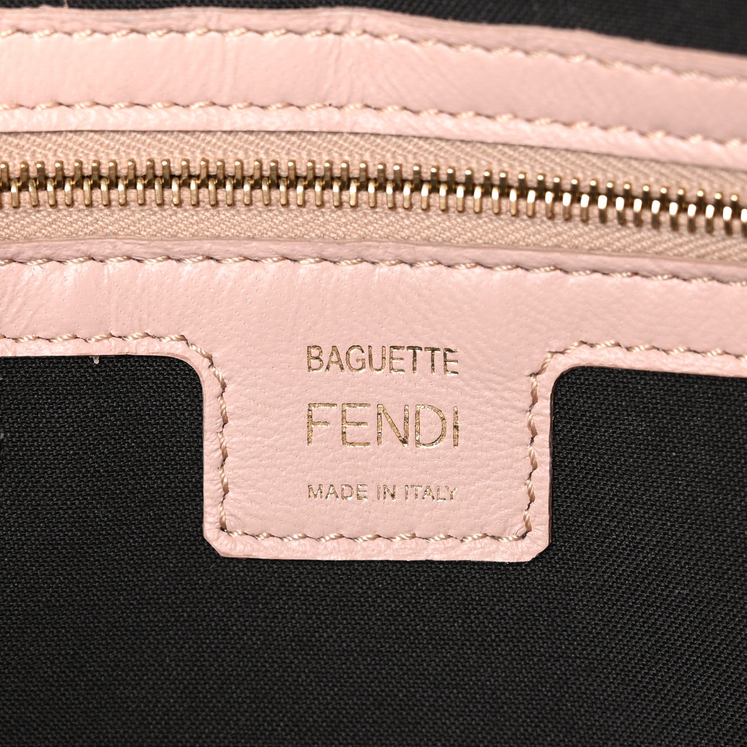 Fendi Nappa FF 1974 Embossed Baguette Rosa Bourbon 6 of 9
