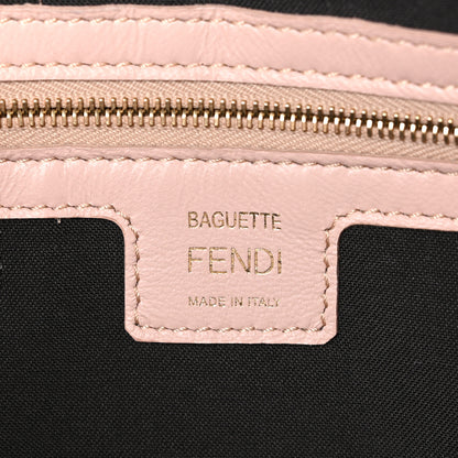 Fendi Nappa FF 1974 Embossed Baguette Rosa Bourbon 6 of 9