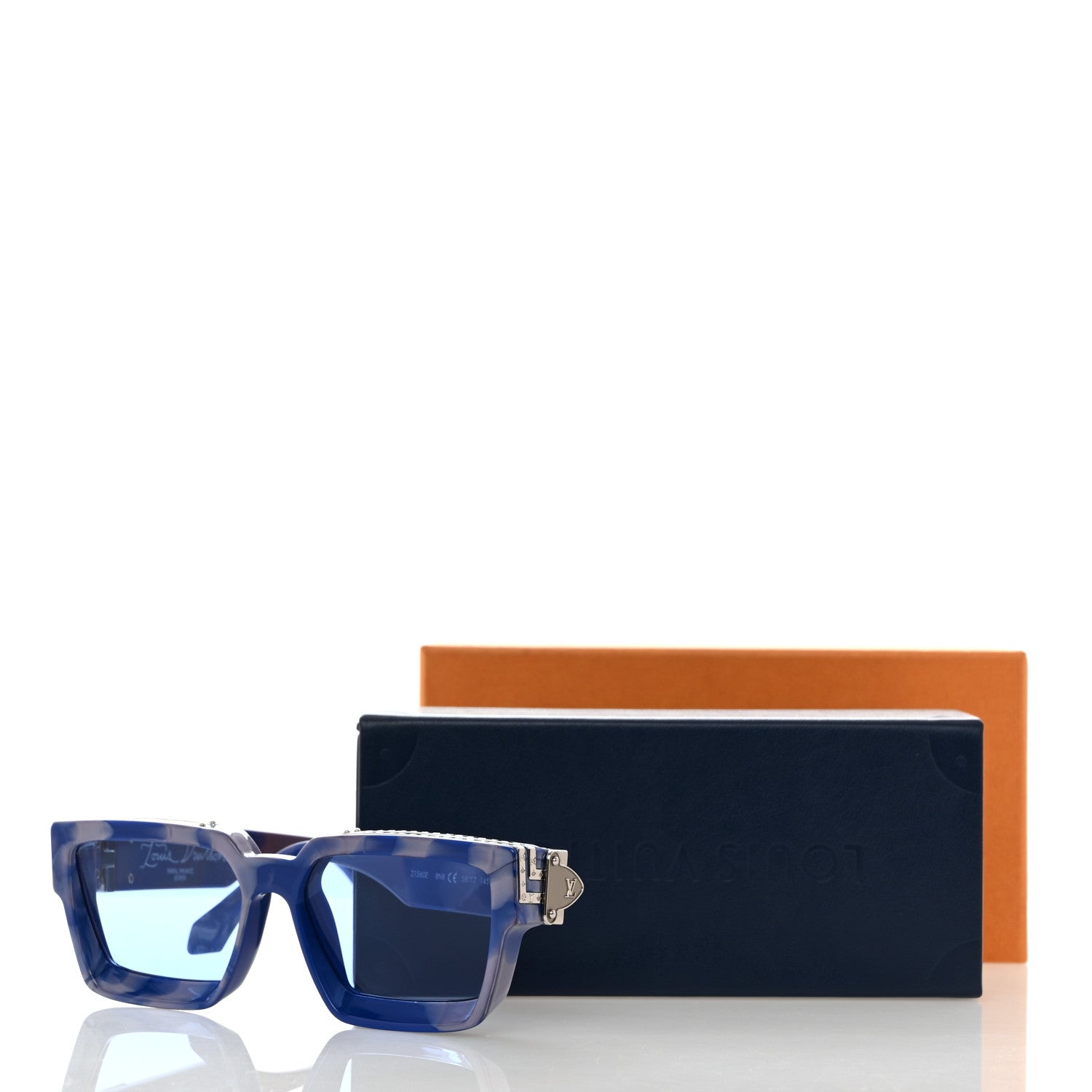 Louis Vuitton Acetate 1.1 Millionaires Sunglasses Z1560E Blue Marble 7 of 7
