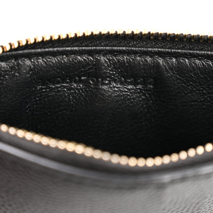 Saint Laurent Grain De Poudre Matelasse Chevron Monogram Fragments Zippered Card Case Black 7 of 8