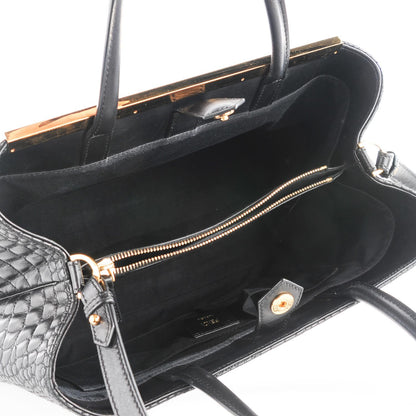 Fendi Nappa Crocodile Trapuntata Medium 2Jours Tote Black 7 of 11