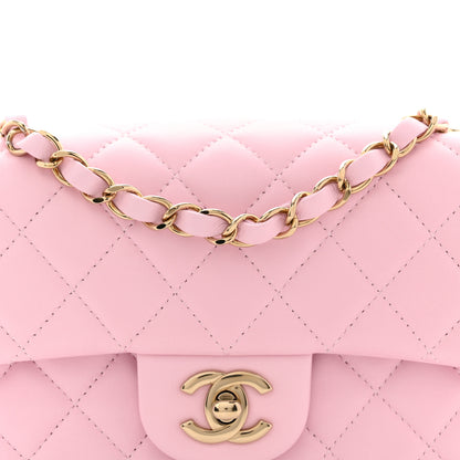 Chanel Lambskin Quilted Mini Rectangular Flap Pink 8 of 11
