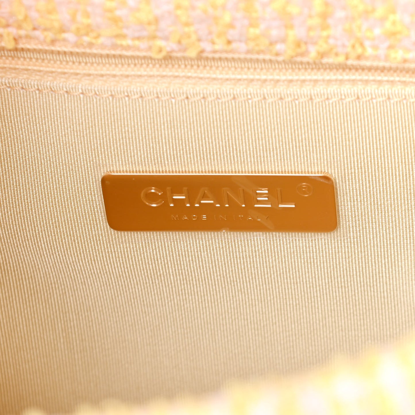Tweed Quilted Large Chanel 19 Flap Yellow