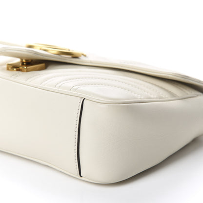 Gucci Calfskin Matelasse Small GG Marmont Shoulder Bag White 7 of 11