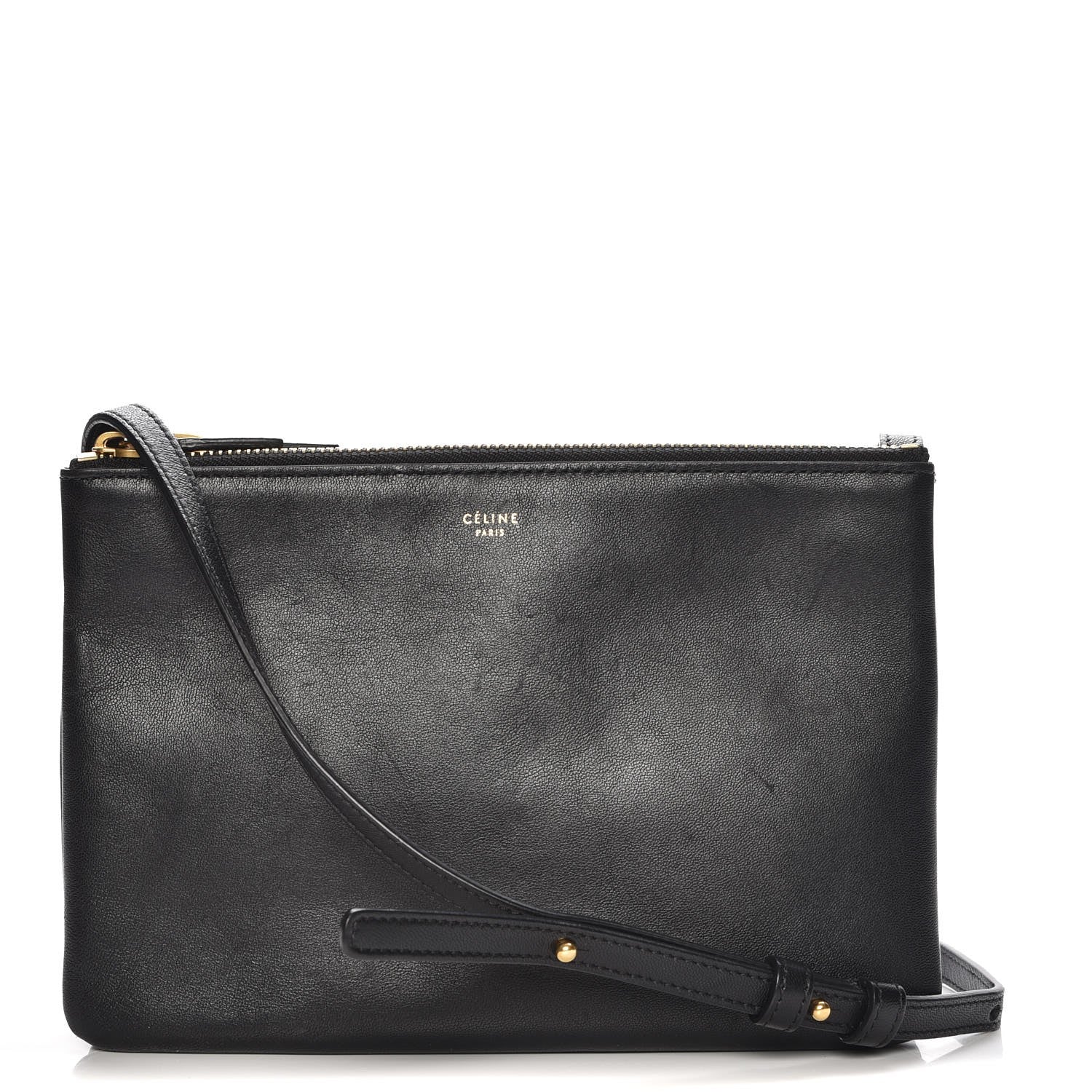 Celine Lambskin Small Trio Crossbody Bag Black 1 of 10