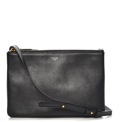 Celine Lambskin Small Trio Crossbody Bag Black 1 of 10