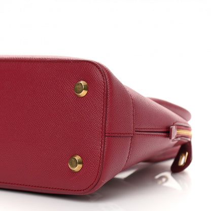 Balenciaga Signature Grained Calfskin Logo S Ville Top Handle Bag Rouge Grenat White 10 of 13