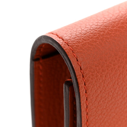 Hermes Evercolor Bi-Color Constance Slim Wallet Terre Battue Capucine 9 of 9