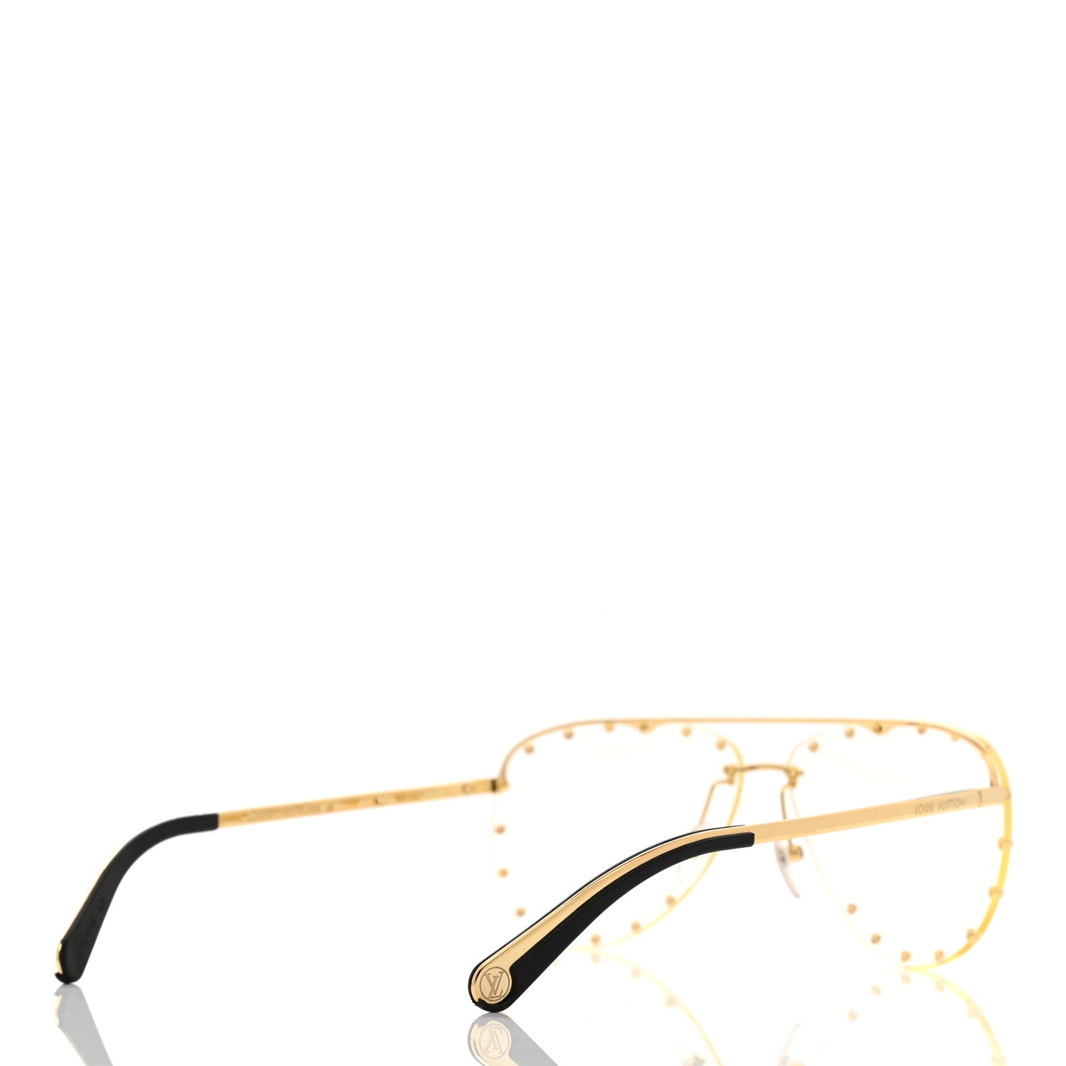Louis Vuitton Metal The Party Aviator Sunglasses Z0997W Gold 4 of 8