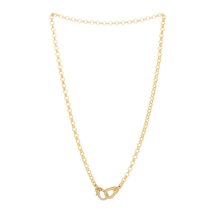 Foundrae 18K Yellow Gold Diamond Heavy Belcher Sister Hook Chain Necklace 3 of 5