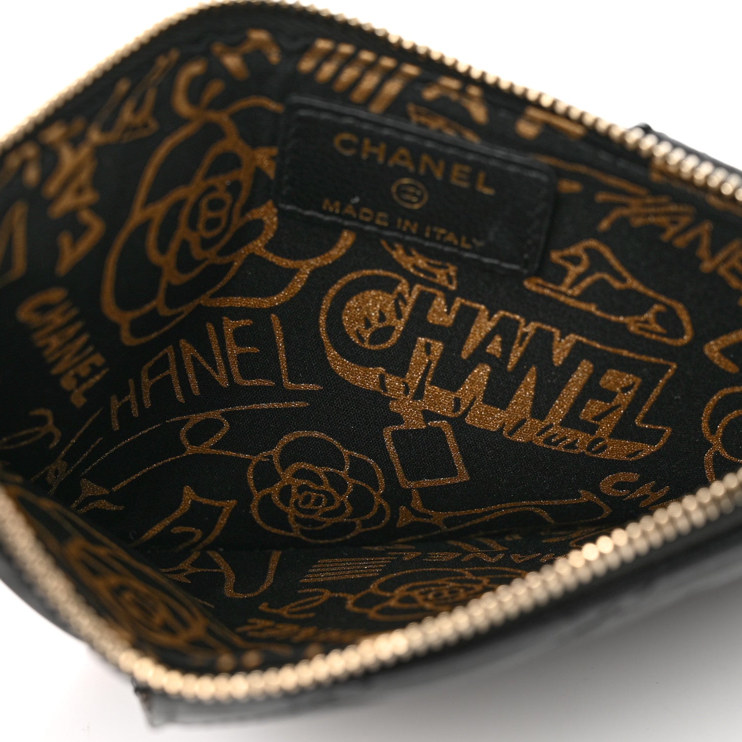 Chanel Lambskin Quilted Egyptian Amulet Classic Flat Wallet Pouch Black 5 of 7