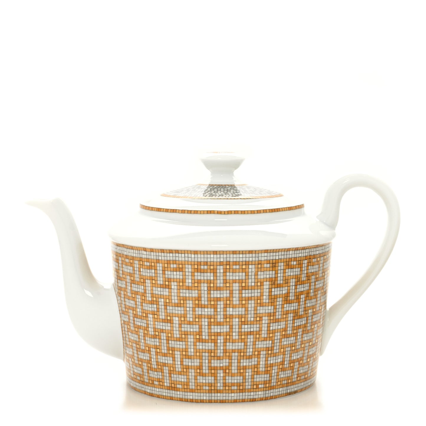 Porcelain 24 Gold Mosaique Teapot Cup Set Gold