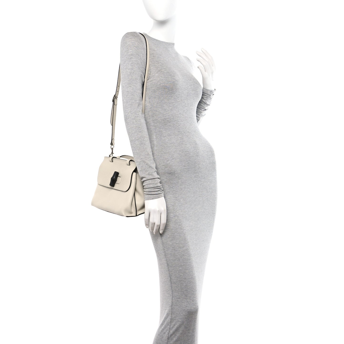 Cellarius Calfskin Small Bamboo Daily Top Handle Bag Mystic White