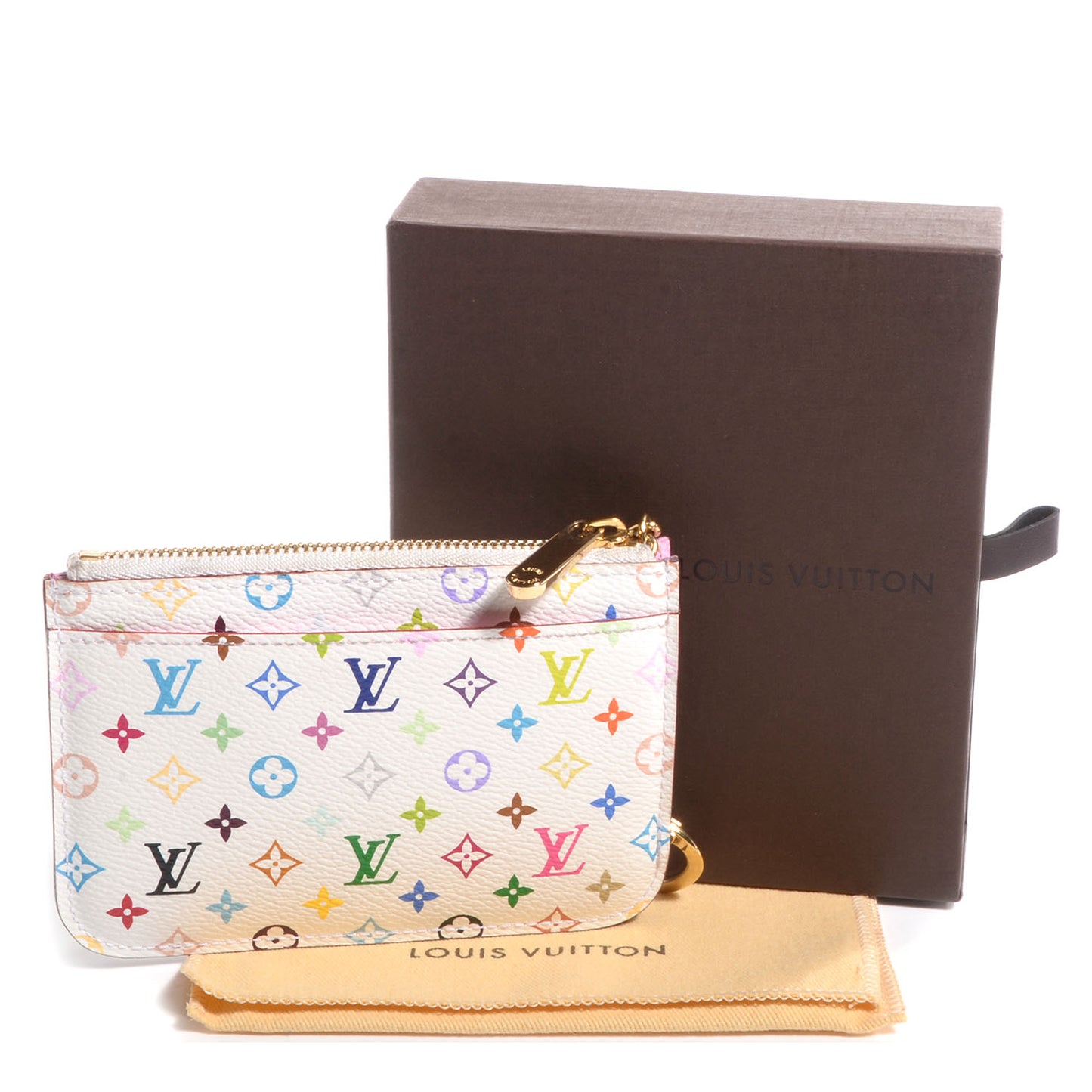 Monogram Multicolor Key Pouch White