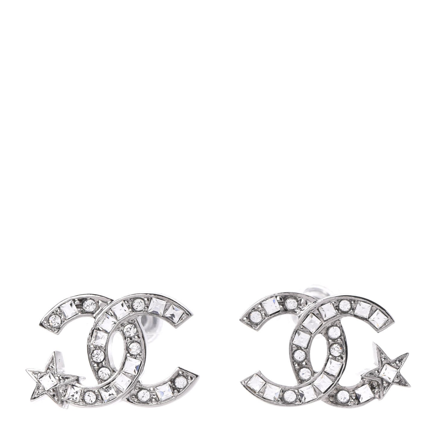 Crystal CC Starfall Earrings Silver