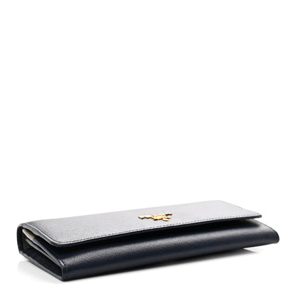 Prada Saffiano Metal Continental Flap Wallet Baltico Argento 4 of 6