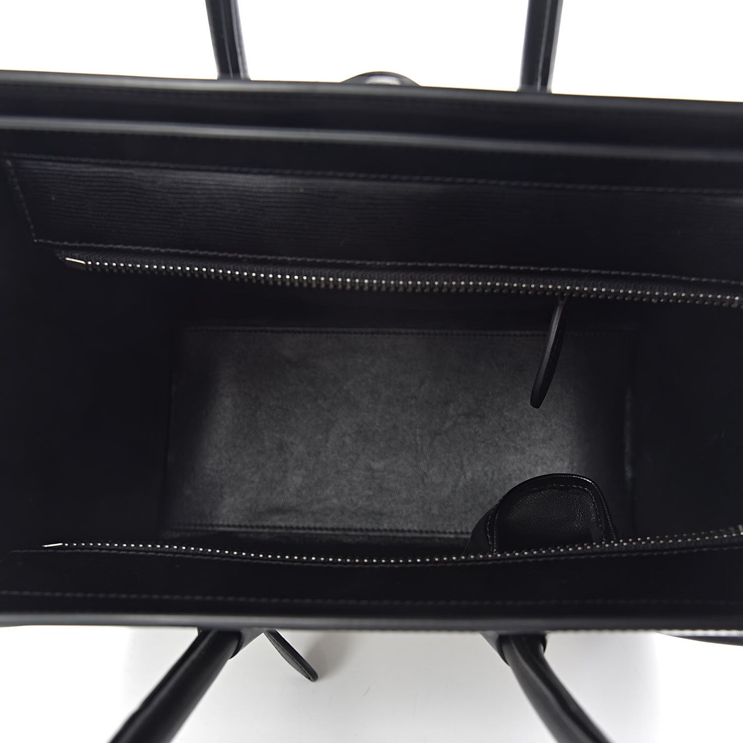 Sleek Calfskin Micro Bi-Color Luggage Black White