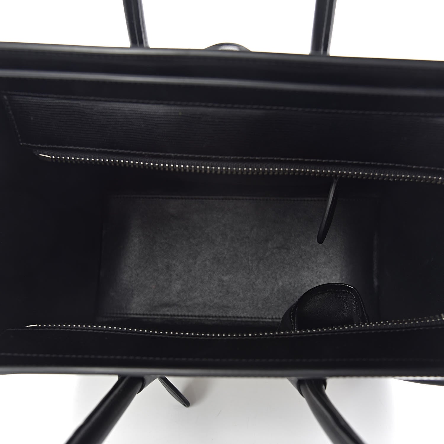 Celine Sleek Calfskin Micro Bi-Color Luggage Black White 5 of 11